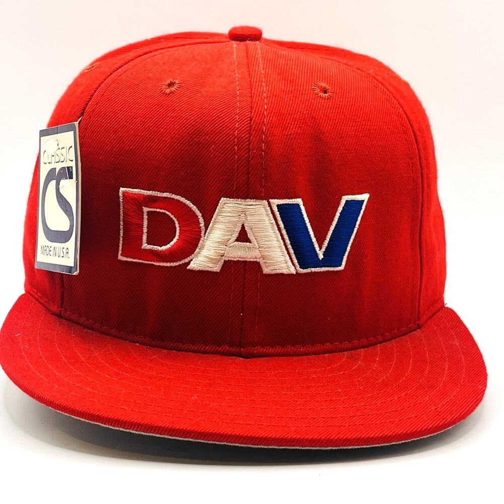 Vintage DAV Disabled American Veteran Red Hat Cap SnapBack Made In USA